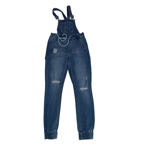 Guess women’s  distressed denim overalls - Picture 11 of 16